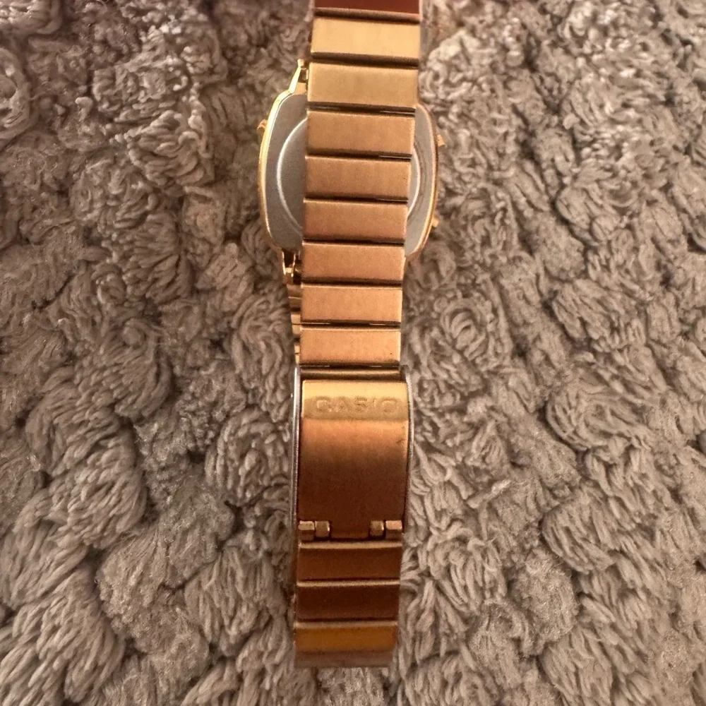 Casio Gold Digital Alarm Timer Watch with Black Dial